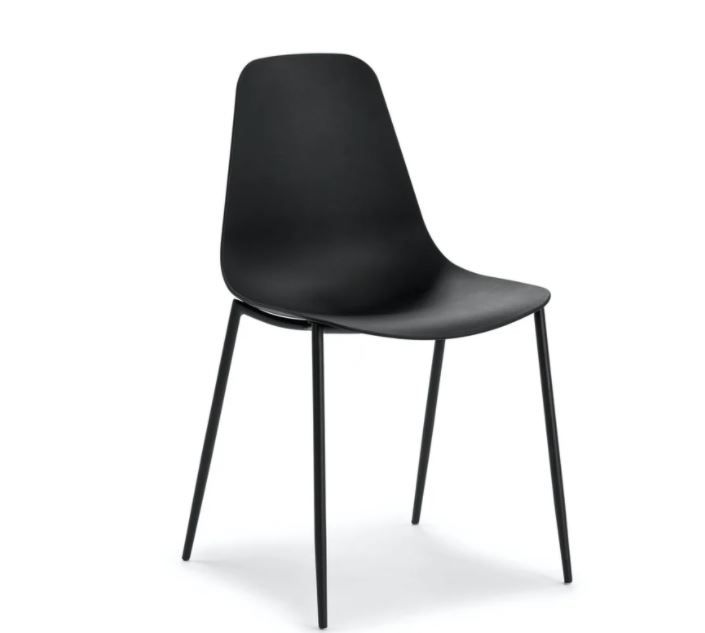 Svelti Pure Black Dining Chair Set Of 2 thumbnail 3