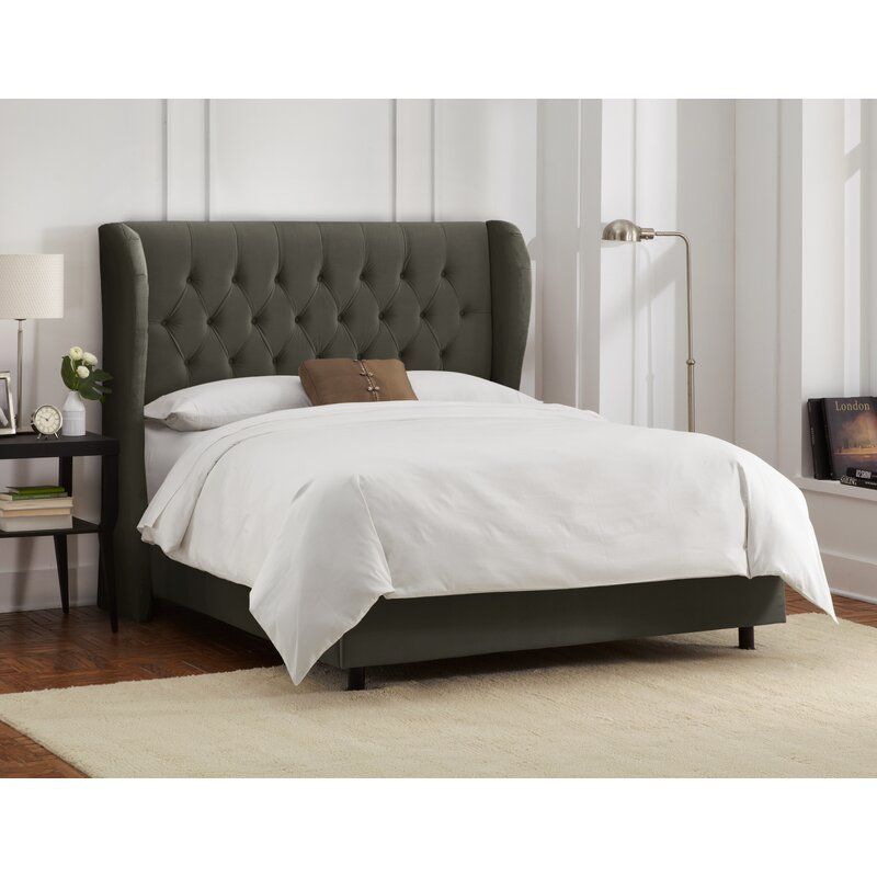 Alcantara Diamond Tufted Upholstered Bed- King thumbnail 2