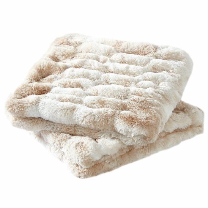 Silwell Faux Fur 20 Throw Pillow Cover No Insert-20"x20" thumbnail 2