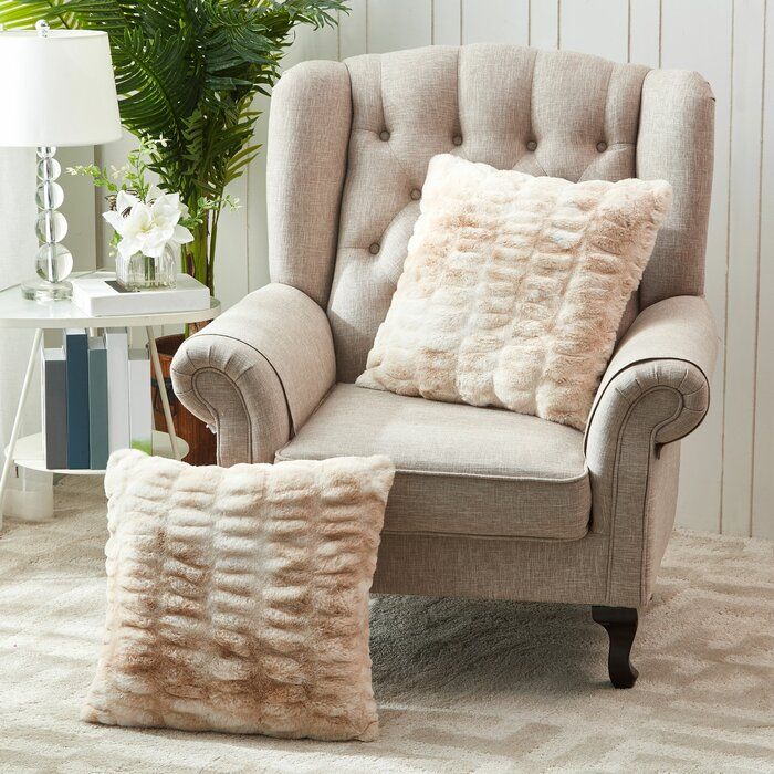 Silwell Faux Fur 20 Throw Pillow Cover No Insert-20"x20" thumbnail 3