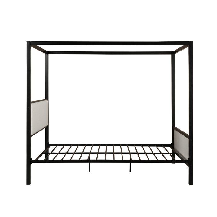 Semple Traditional Fabric Queen Upholstered Canopy Bed thumbnail 2