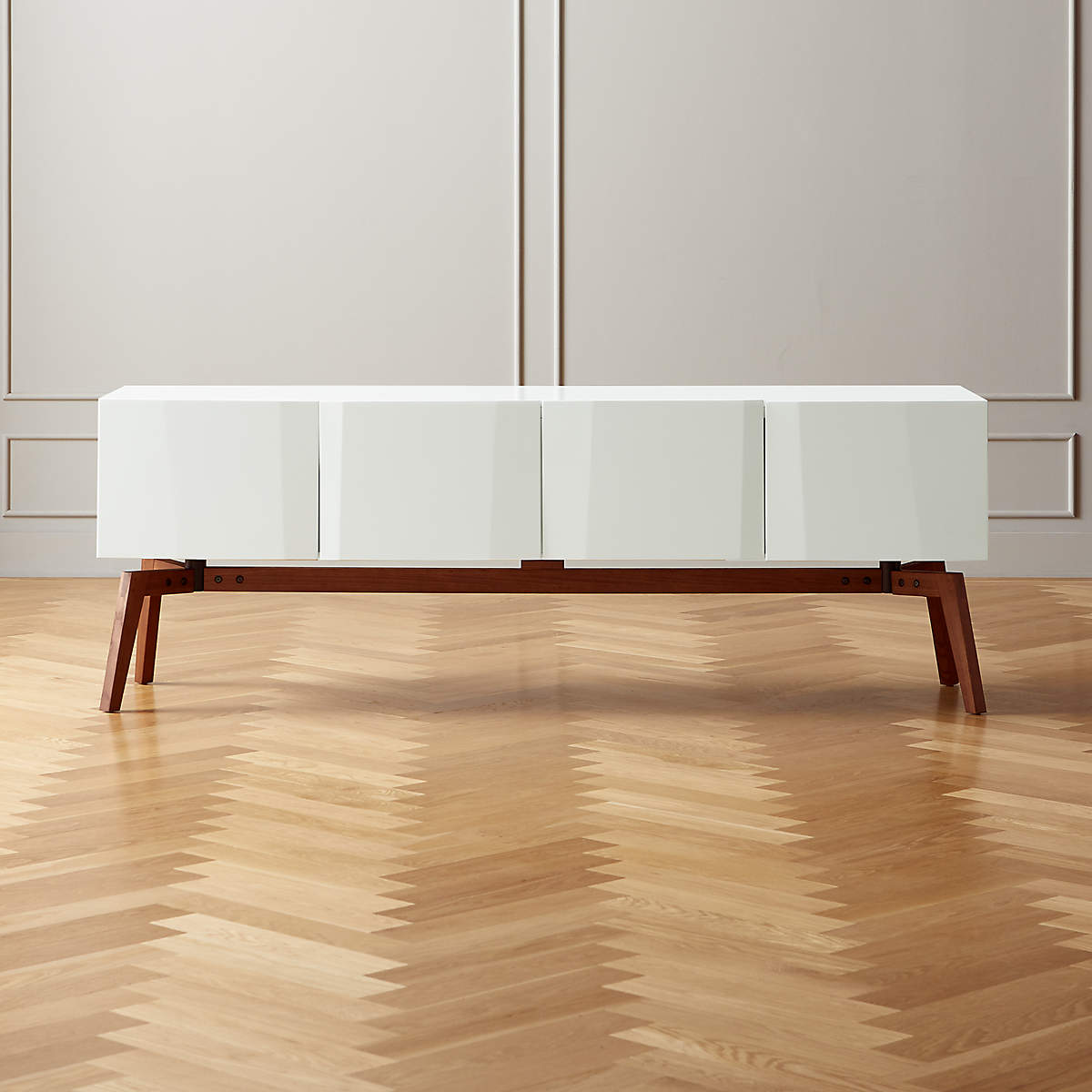 ALBA LARGE WHITE LACQUER CREDENZA thumbnail 2
