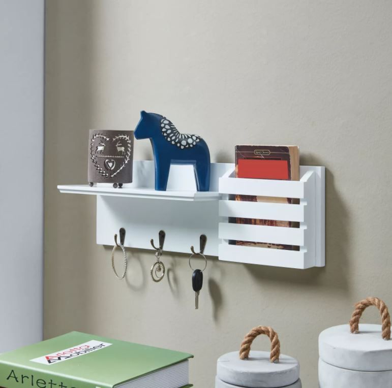 Utility Shelf with Pocket and Hanging Hooks thumbnail 3