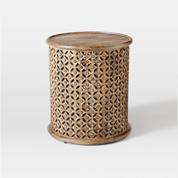 Carved Wood Side Table thumbnail 3