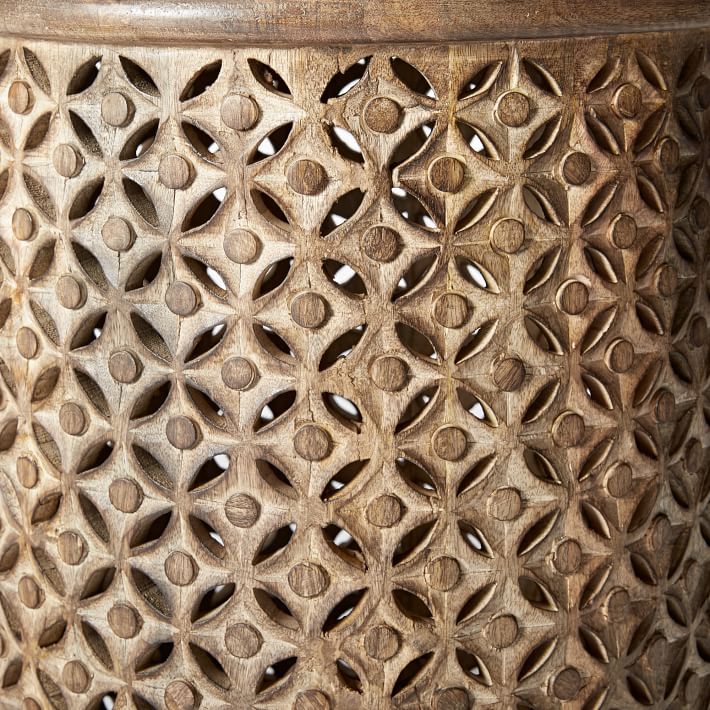 Carved Wood Side Table thumbnail 4