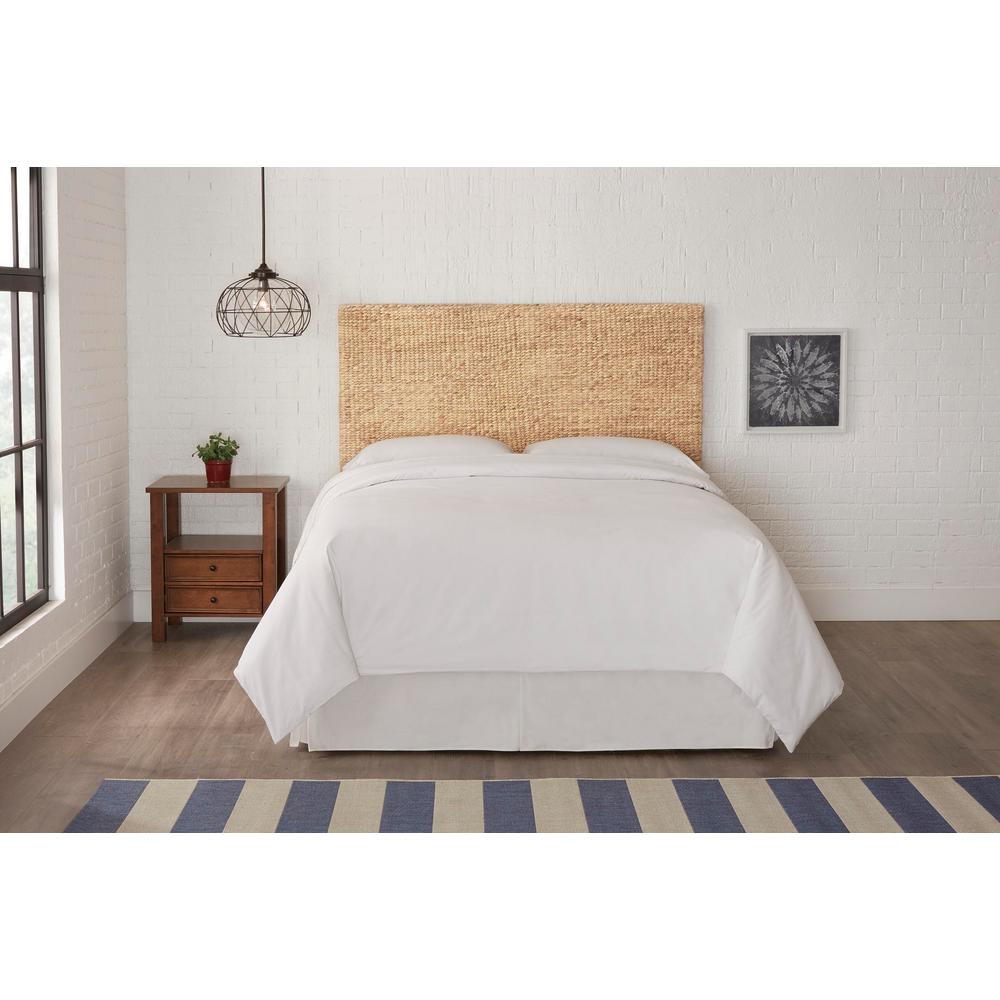 Caspian Natural Finish Wood and Water Hyacinth Headboard-King thumbnail 2