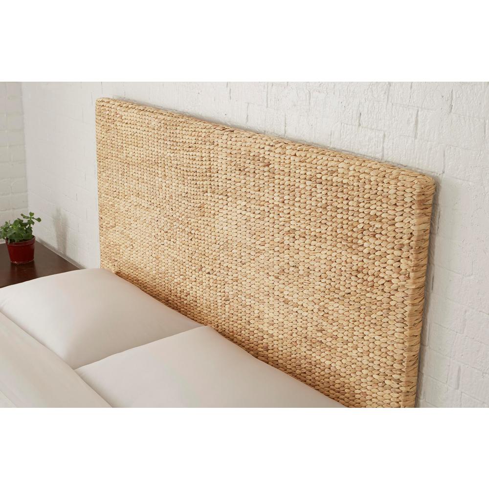 Caspian Natural Finish Wood and Water Hyacinth Headboard-King thumbnail 7
