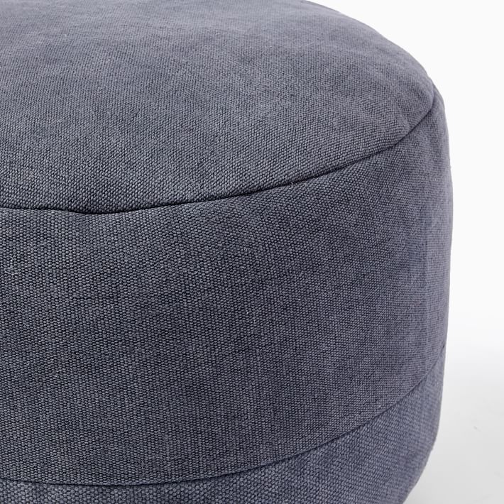 Cotton Canvas Round Pouf thumbnail 2