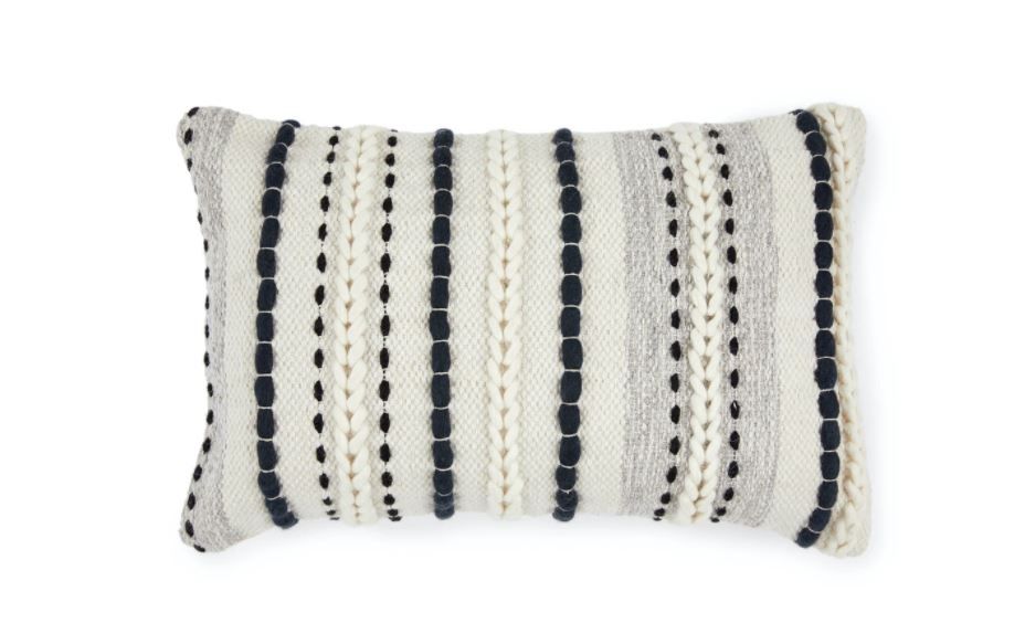 Stitch Black Pillow With Insert-24"x16" thumbnail 4