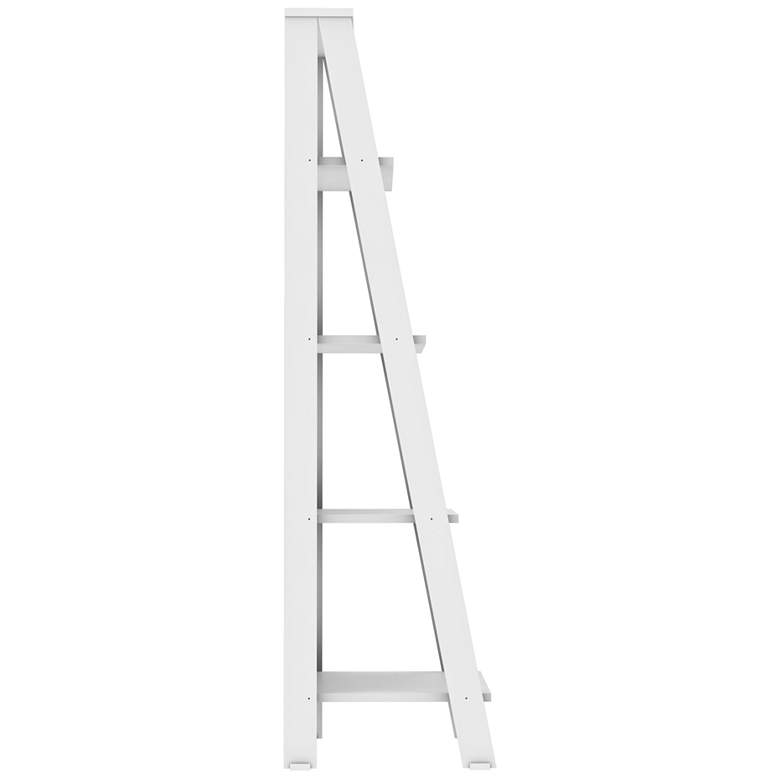 Fargo High White Wood 4 Shelf Ladder Bookshelf thumbnail 3