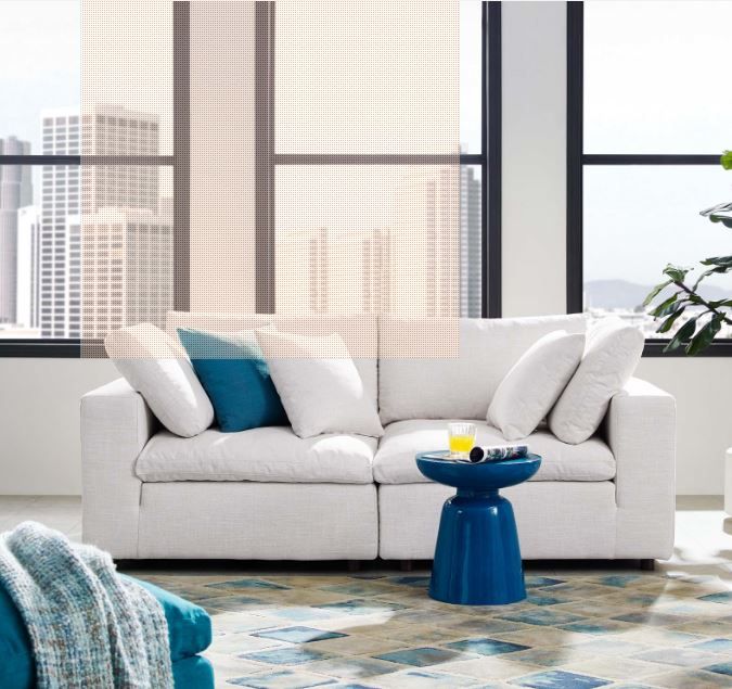 Moxi 2 Piece Sectional Sofa Set White thumbnail 2