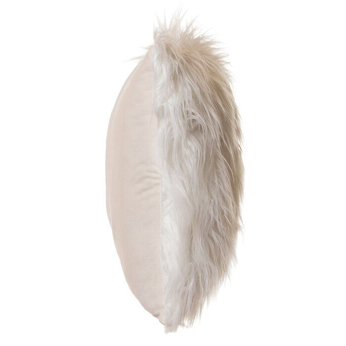 Marty Mongolian Long Hair Square Faux Fur Cushion With Insert-18"x18" thumbnail 4