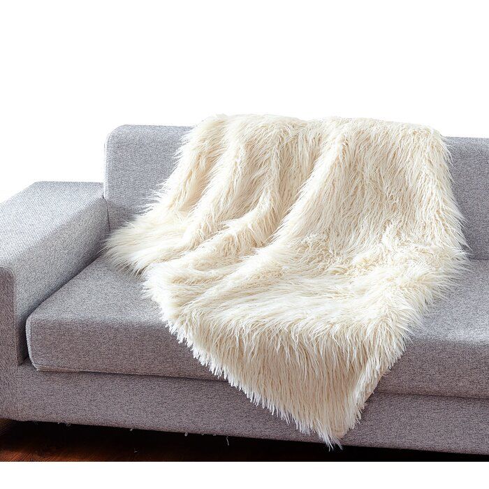 Wadhurst Mongolian Soft Shaggy Faux Fur Throw thumbnail 2