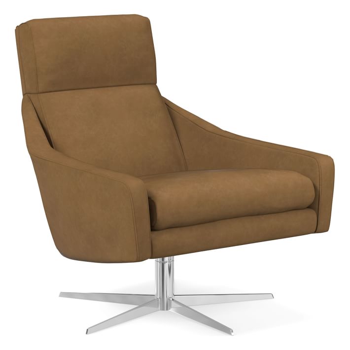 Austin Leather Swivel Armchair thumbnail 3