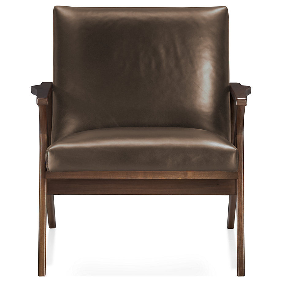 Cavett Leather Wood Frame Chair thumbnail 2
