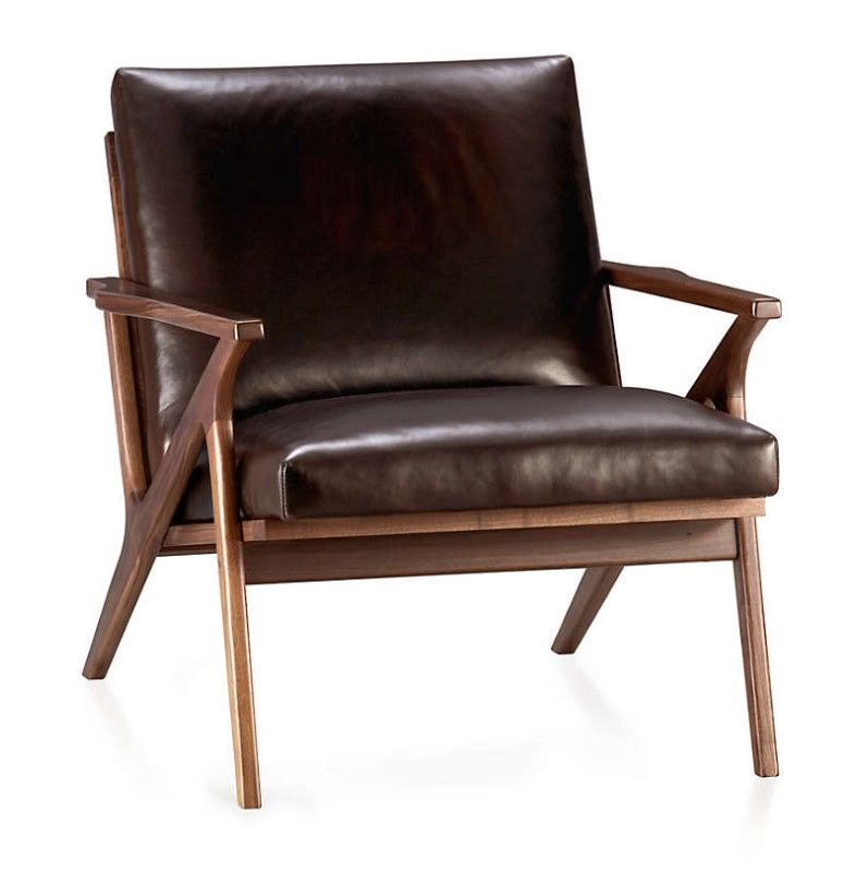 Cavett Leather Wood Frame Chair thumbnail 3