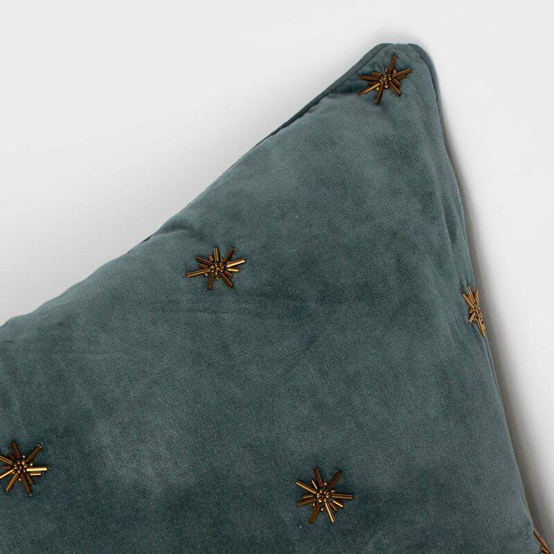 Embroidered Star Cotton Throw Square Pillow thumbnail 2
