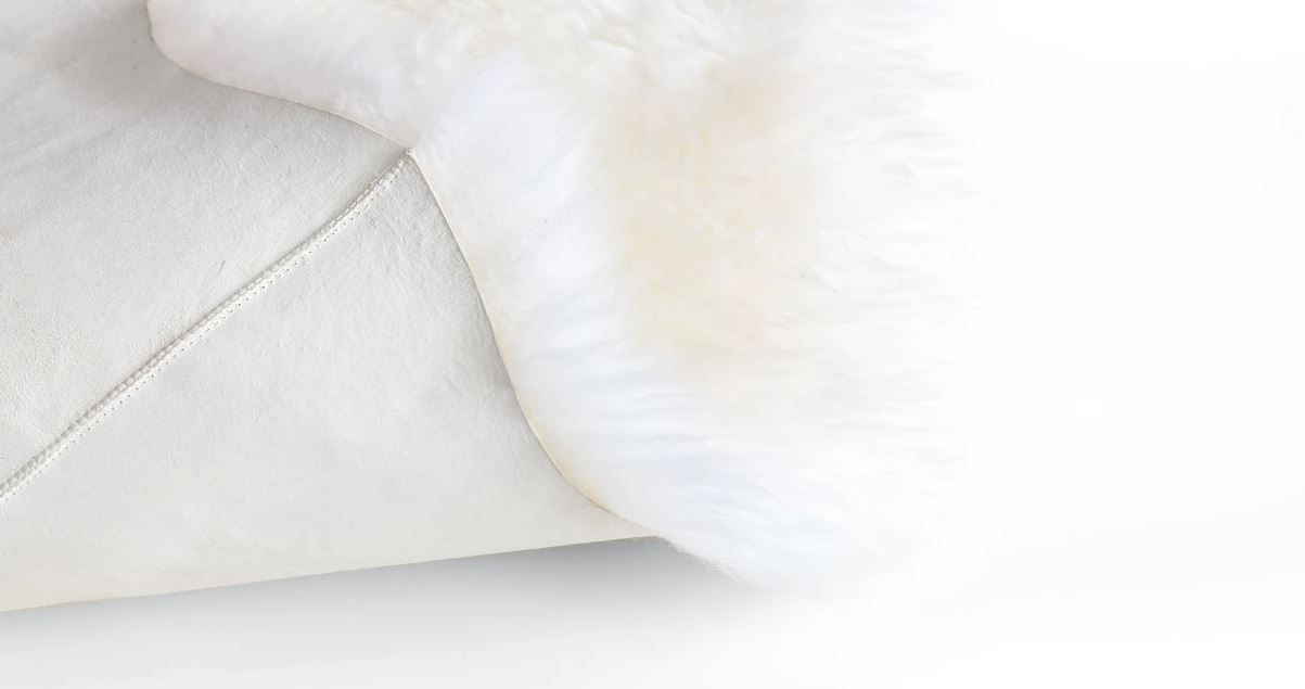 Lanna Ivory Sheepskin Throw-2'x6' thumbnail 5