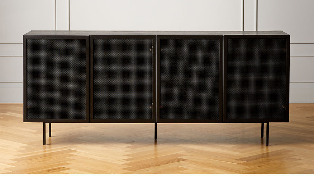 TRACE BLACK WIRE MESH CABINET CREDENZA thumbnail 3