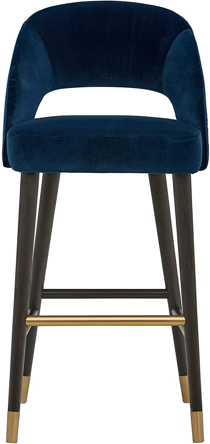 Rivet Whit Contemporary Upholstered Bar Stool thumbnail 2