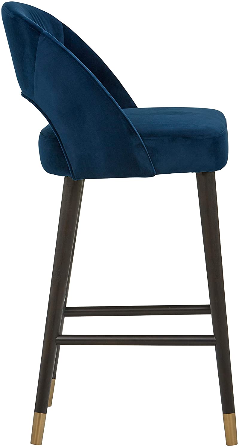 Rivet Whit Contemporary Upholstered Bar Stool thumbnail 3