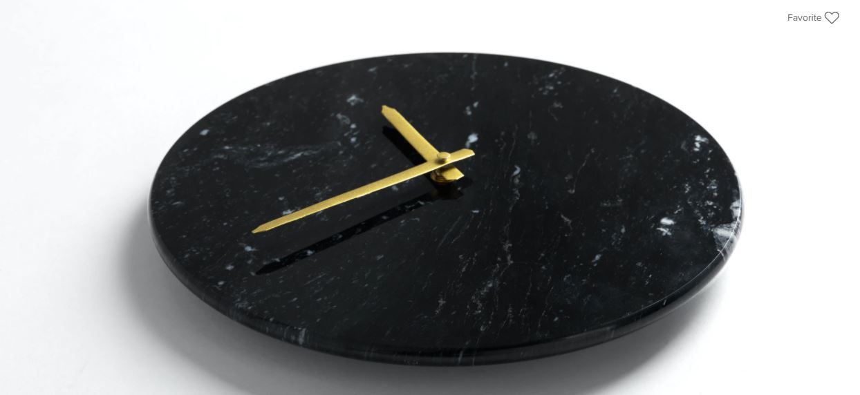 Maris Black Marble Clock thumbnail 4