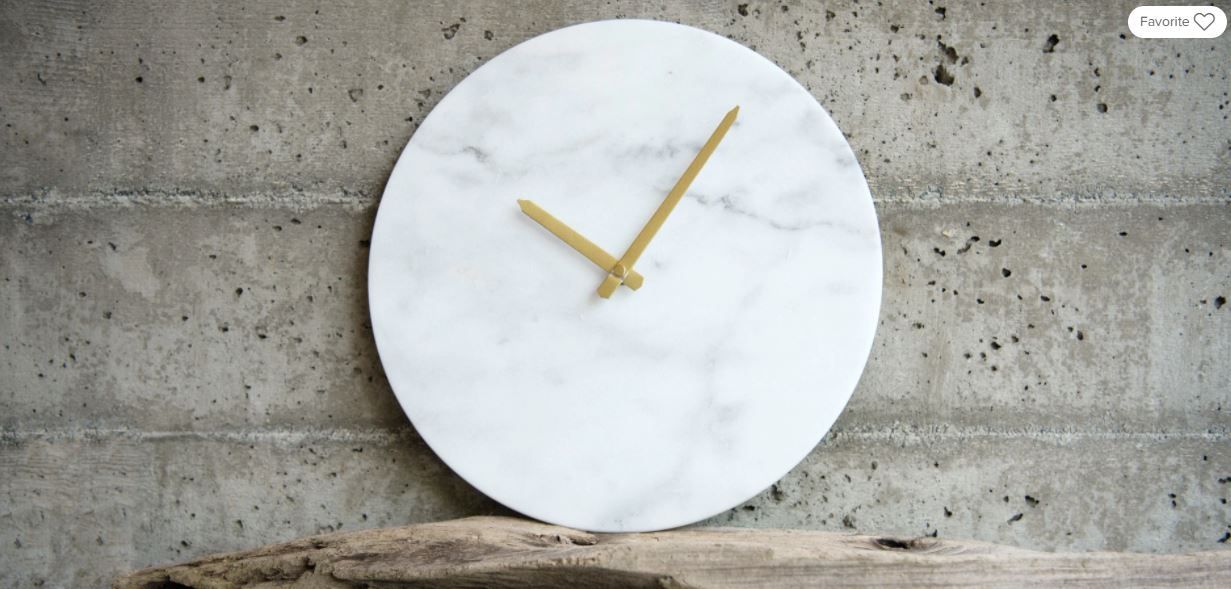 Maris White Marble Clock thumbnail 2