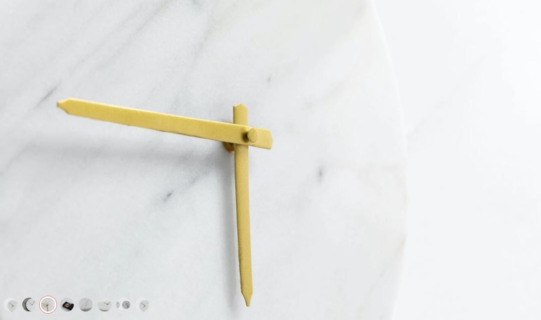 Maris White Marble Clock thumbnail 3