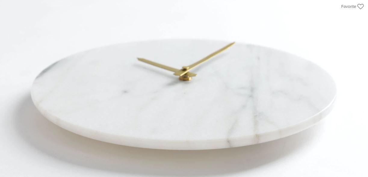 Maris White Marble Clock thumbnail 5