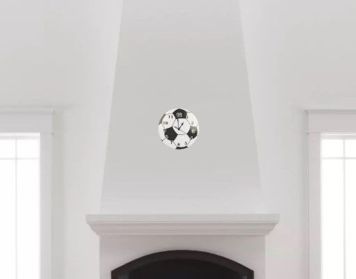 Soccerball Wall Clock Black White thumbnail 3