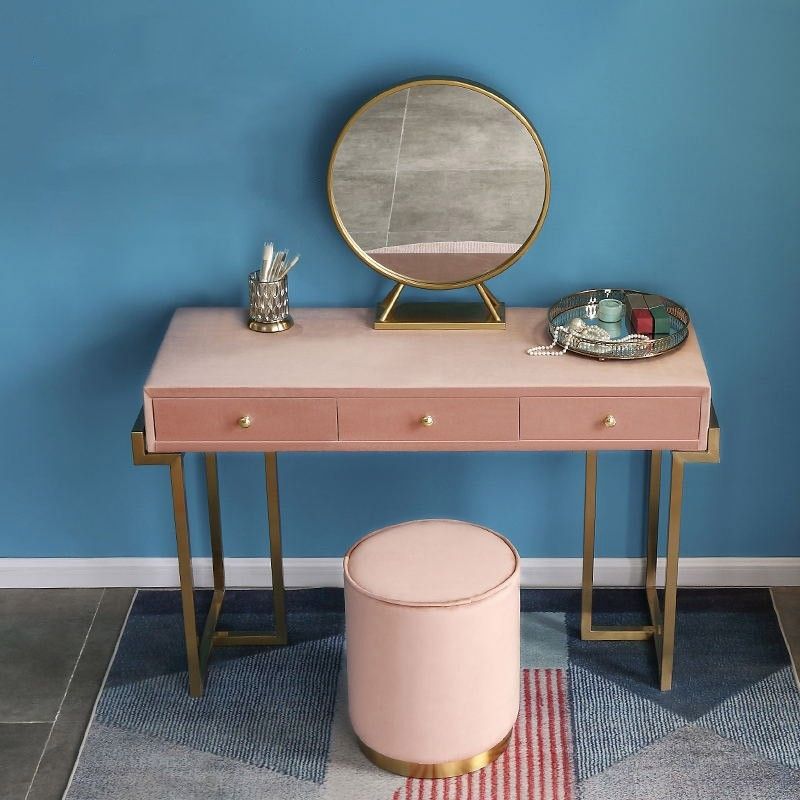 Gold Makeup Vanity Stool Small Set 2 of 3 thumbnail 2