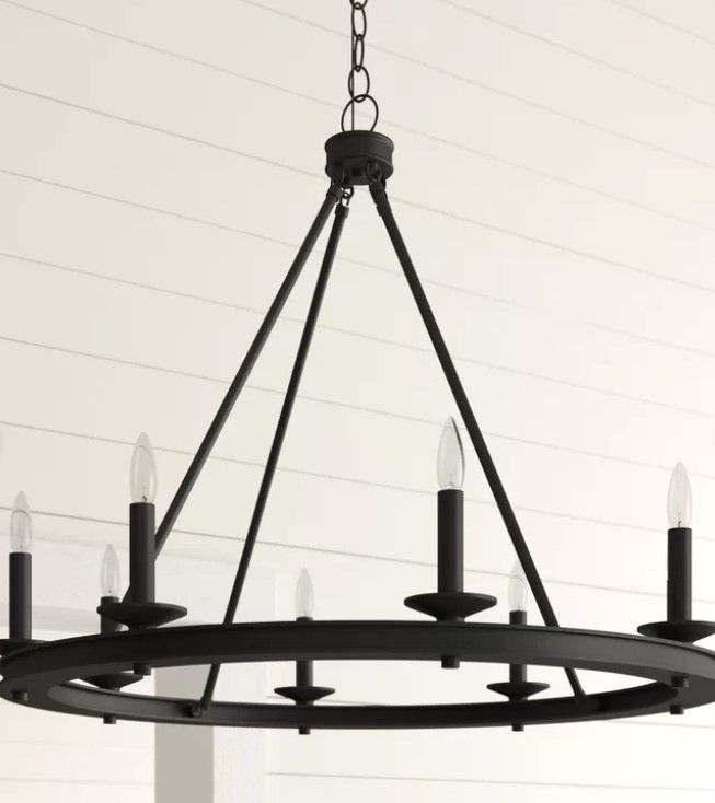 Hantsport 8 Light Wagon Wheel Chandelier thumbnail 2