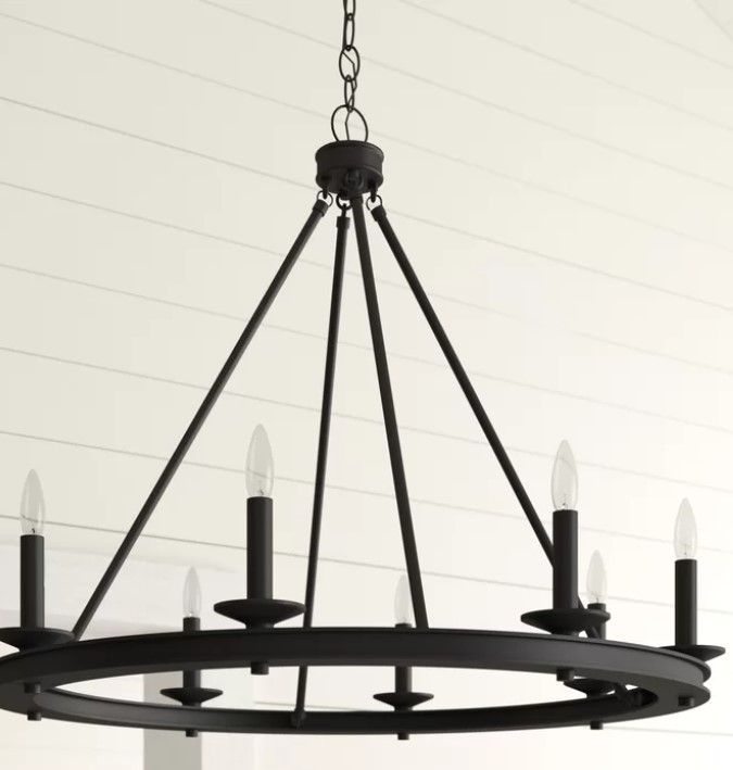 Hantsport 8 Light Wagon Wheel Chandelier thumbnail 4