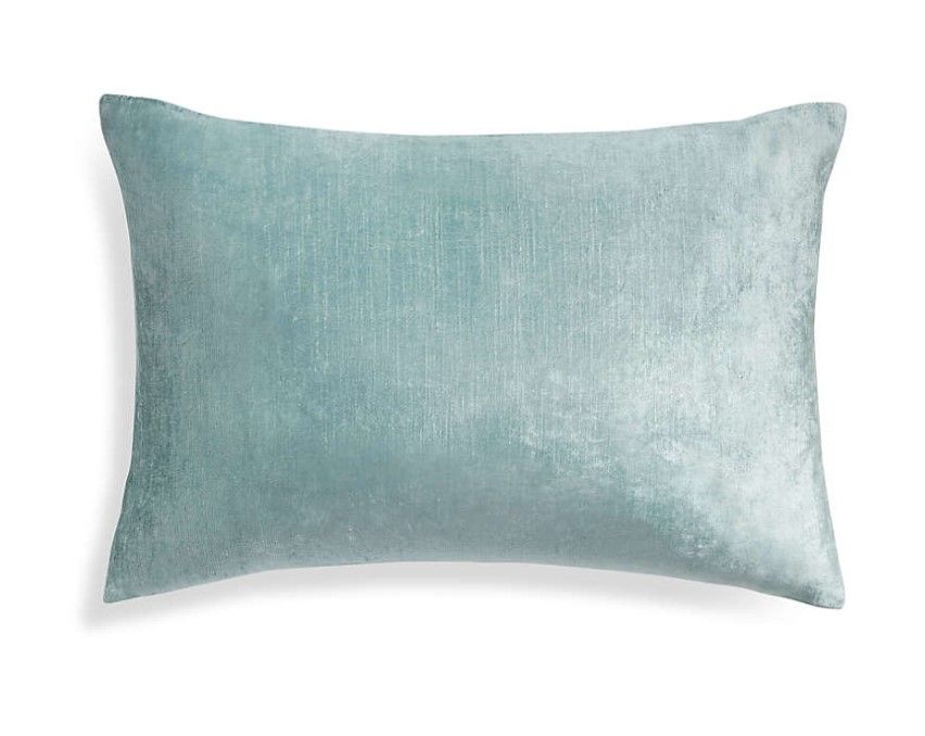Viva Aqua Crushed Velvet Pillow With Insert-22"x15" thumbnail 3