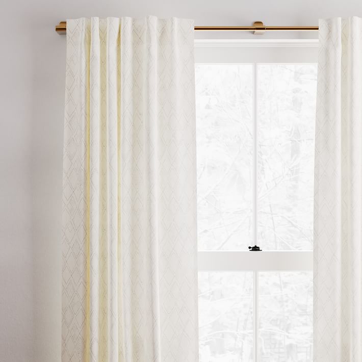 Cotton Canvas Hand Drawn Diamond Curtains thumbnail 4