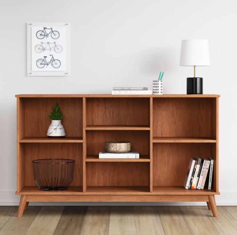 Amherst Mid Century Modern Horizontal Bookcase thumbnail 3