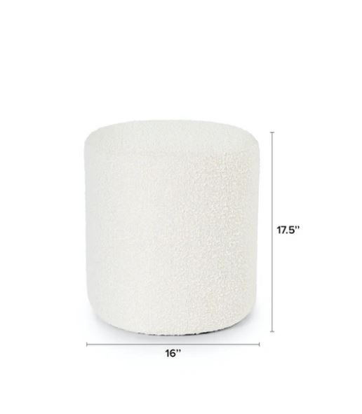 Cilo Ivory Boucle Ottoman thumbnail 3