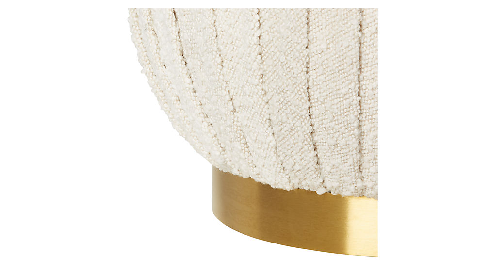 PLEATED BOUCLE OTTOMAN STOOL thumbnail 3