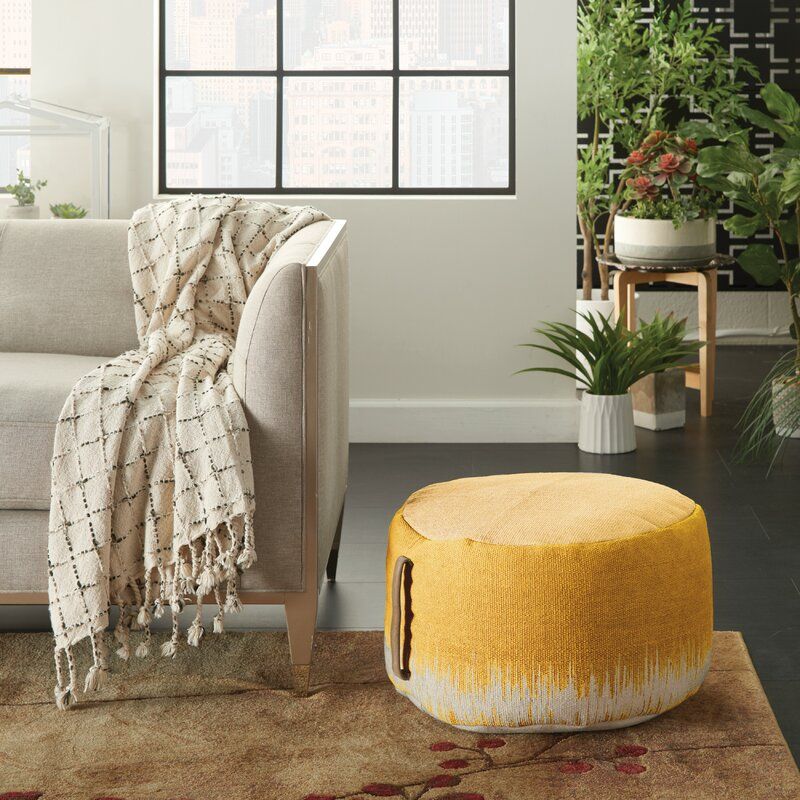 Mika 20 Round Abstract Pouf Ottoman thumbnail 4