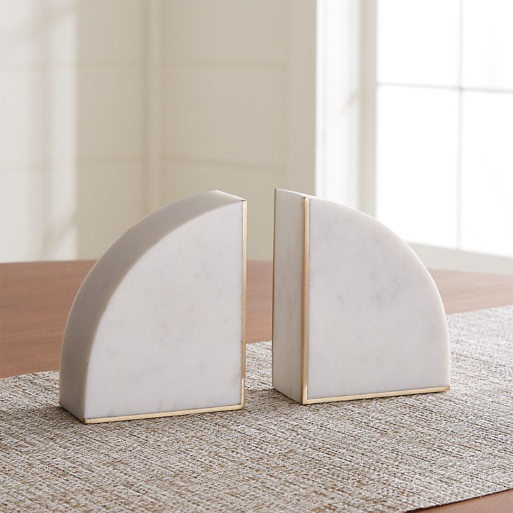 White Marble Bookends thumbnail 2