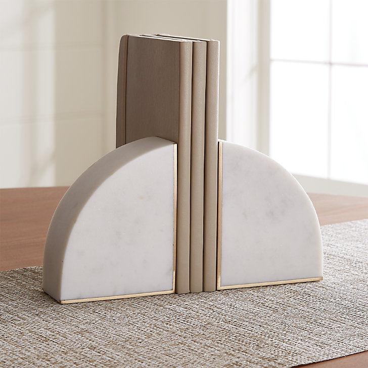 White Marble Bookends thumbnail 3