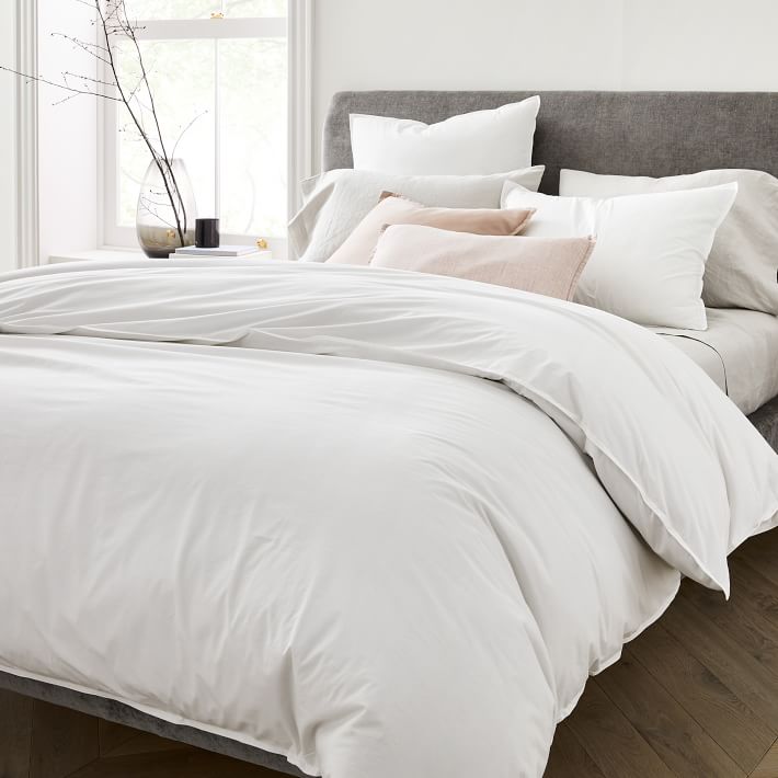 Organic Washed Cotton Percale Duvet Cover-Queen thumbnail 2