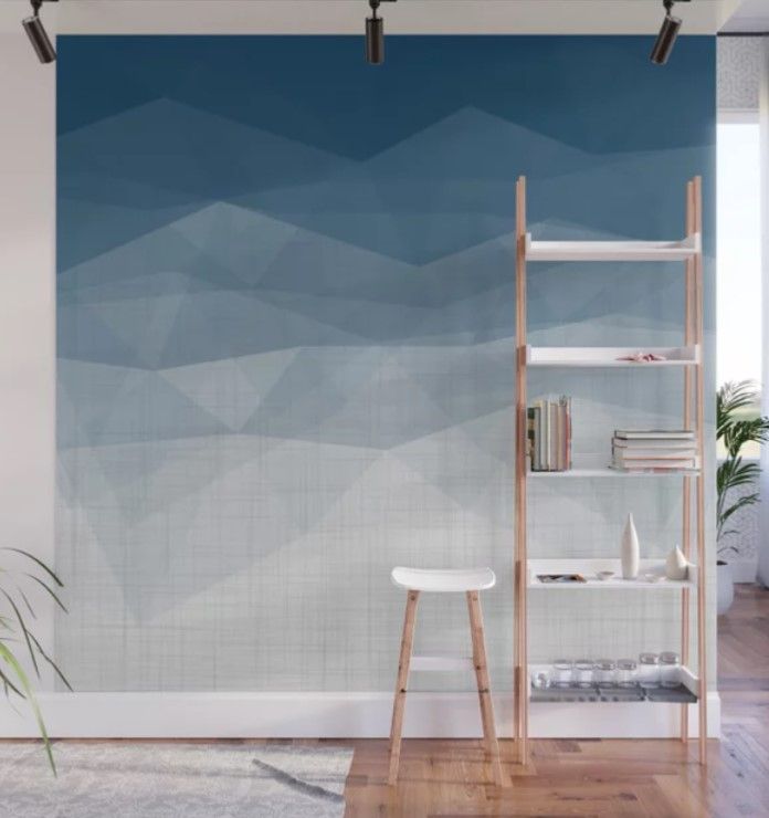 Imperial Topaz Geometric Triangles Minimalism Wall Mural thumbnail 2