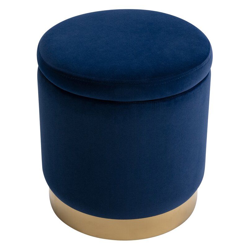 Andromedae 15.4 Velvet Round Storage Ottoman thumbnail 2