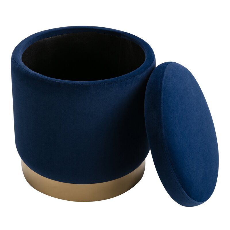 Andromedae 15.4 Velvet Round Storage Ottoman thumbnail 3