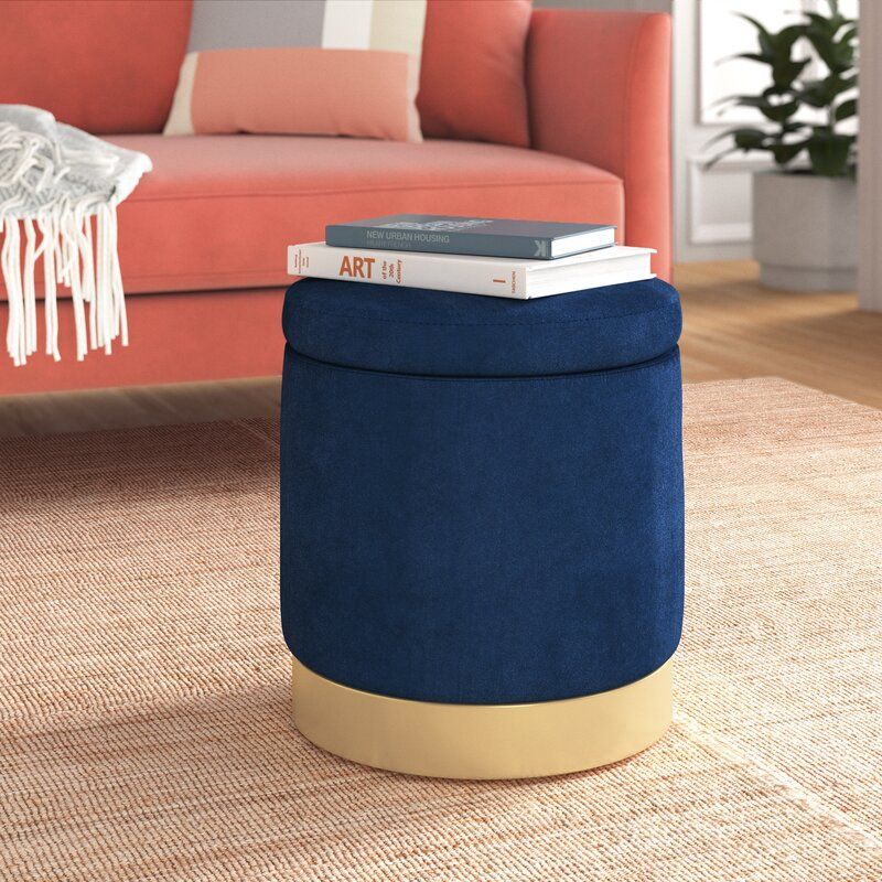 Andromedae 15.4 Velvet Round Storage Ottoman thumbnail 7