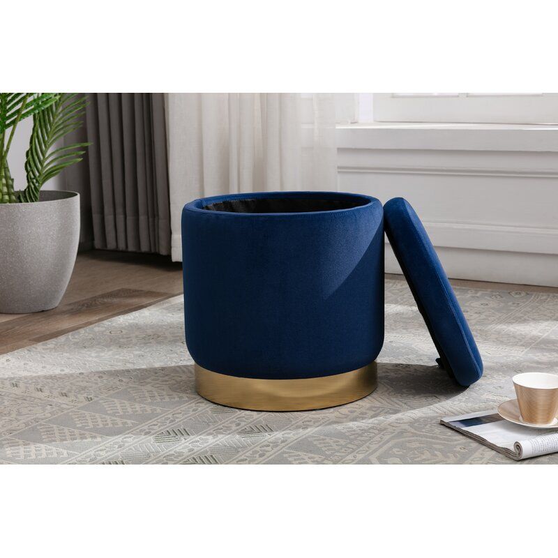 Andromedae 15.4 Velvet Round Storage Ottoman thumbnail 8