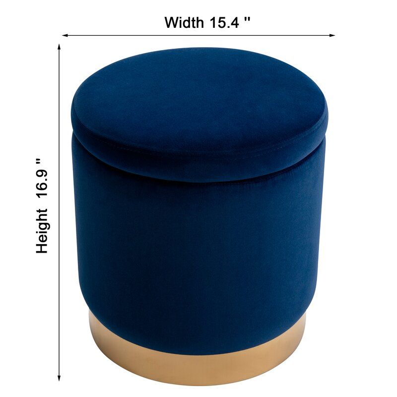 Andromedae 15.4 Velvet Round Storage Ottoman thumbnail 9