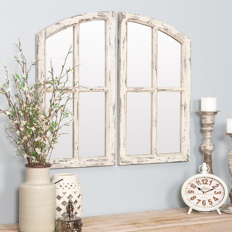 Kissena Window Pane Farmhouse Accent Mirror Set thumbnail 3