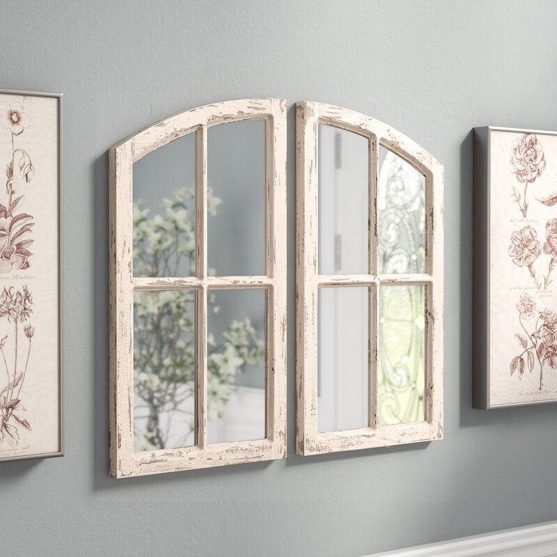 Kissena Window Pane Farmhouse Accent Mirror Set thumbnail 4